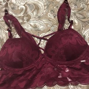 Pink lace bralette - small
